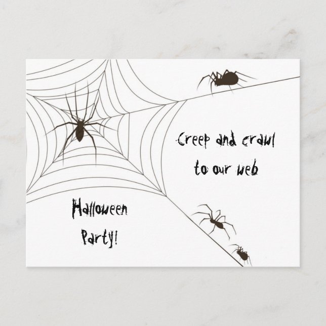 Postal De Invitación Spider Halloween Party (Anverso)