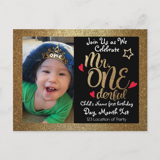 Postal De Invitación Sr. Un Maravilloso Cumpleaños Invita (Anverso)