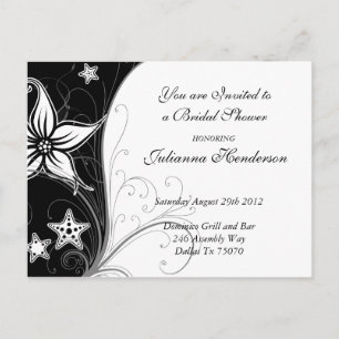 Postal De Invitación Stargazer Lilly y Starfish Bridal Shower