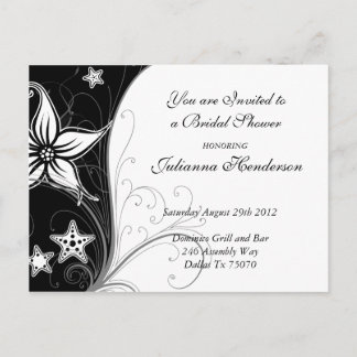 Postal De Invitación Stargazer Lilly y Starfish Bridal Shower