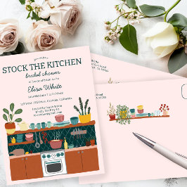 Postal De Invitación STOCK THE KITCHEN Bridal Shower Cute CUSTOM
