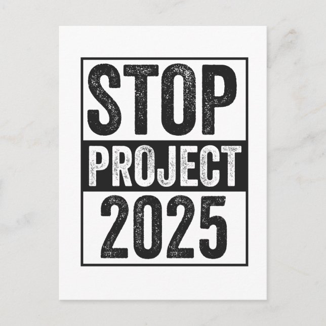 Postal De Invitación Stop Project 2025 Patrocinio estadounidense Trump  (Anverso)