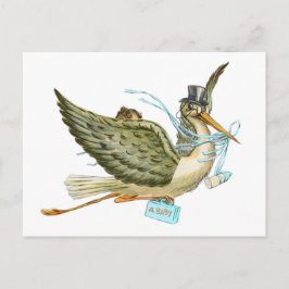 POSTAL DE INVITACIÓN STORK BABY SHOWER