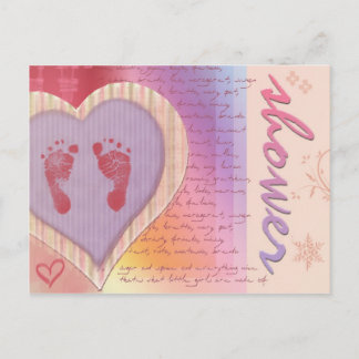 Postal De Invitación Suave ducha de bebé pastel invita a - personalizar
