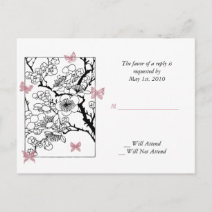Postal De Invitación Sueños de mariposa: Rosa polvoriento de arte inspi