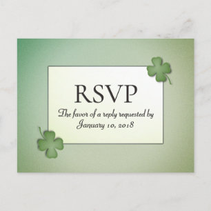 Postal De Invitación Sueños irlandeses RSVP con opciones de Entree
