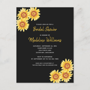 Postal De Invitación Sunflower Bridal Shower