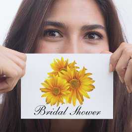 Postal De Invitación Sunflower Country Yellow Floral Brillante Ducha