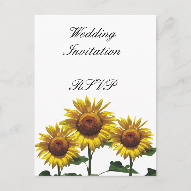 Postal De Invitación Sunflowers Bodas baratos paquetes Juegos Kits (Anverso)