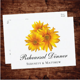 Postal De Invitación Sunflowers Country Floral Boda Ensayo Cena