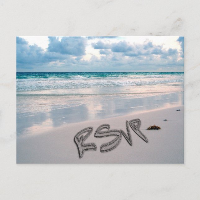 Postal De Invitación Sunset Beach Wedding RSVP (Anverso)