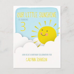 Postal De Invitación Sunshine Clouds Blue Sky Birday