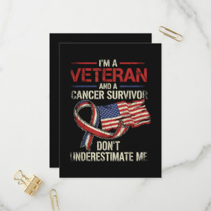 Postal De Invitación Superviviente de cáncer veterano no me subestimes