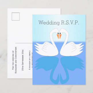 Postal De Invitación Swans Design Wedding RSVP