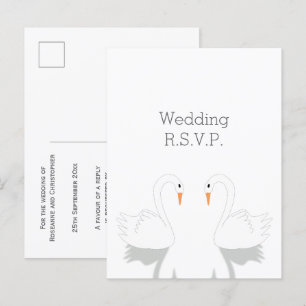Postal De Invitación Swans Design Wedding RSVP