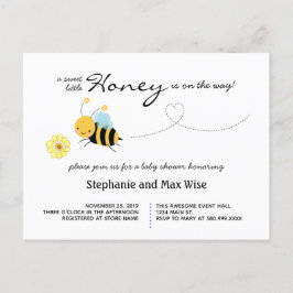 Postal De Invitación Sweet Little Honey Bee Couples Baby Shower