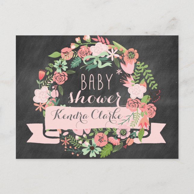 POSTAL DE INVITACIÓN TABLA DE CARACTERÍSTICAS FLORAL WREATH | INVITACIÓ (Anverso)
