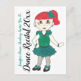 Postal De Invitación Tap Dancing Chica Personalizado Estudio de Danza R