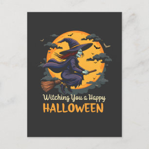 Postal De Invitación Te deseo una feliz bruja de Halloween en Broomstic