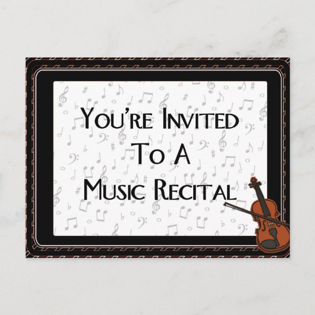 Postal De Invitación Te invitan a un Recital Musical (Anverso)