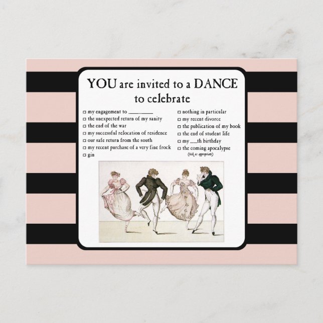 Postal De Invitación Te invitan a una danza para celebrar (Anverso)
