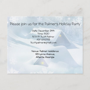 Postal De Invitación Techo cubierto de nieve en un bosque