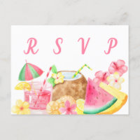 Tema de Fiesta Tropical Hawaiano RSVP