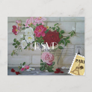 Postal De Invitación Tema de París Añadir matrimonio de fotos RSVP pers