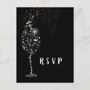 Postal De Invitación tema del vino, fiesta, postcard RSVP