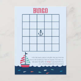 Postal De Invitación Tema Náutico - Juego de Bingo Baby Shower