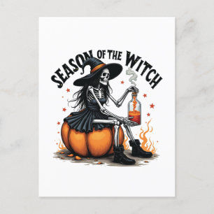 Postal De Invitación Temporada de la Bruja Espeluznante Halloween Bruja