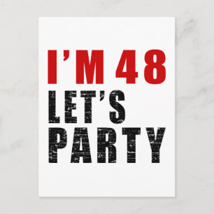 Postal De Invitación Tengo 48 Vamos Fiesta