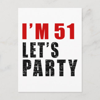 Postal De Invitación Tengo 51. Vamos Fiesta.