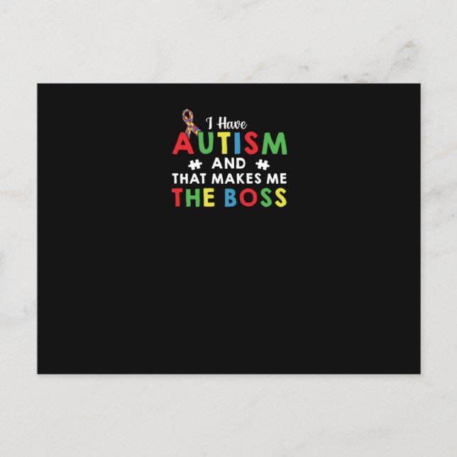Postal De Invitación Tengo Autismo Y Eso Me Hace El Jefe (Anverso)