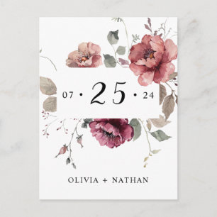 Postal De Invitación Terracotta Earthy Burgundy Fall Boho Salva La Fech