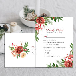 Postal De Invitación Terracotta Floral Boda Foliage RSVP