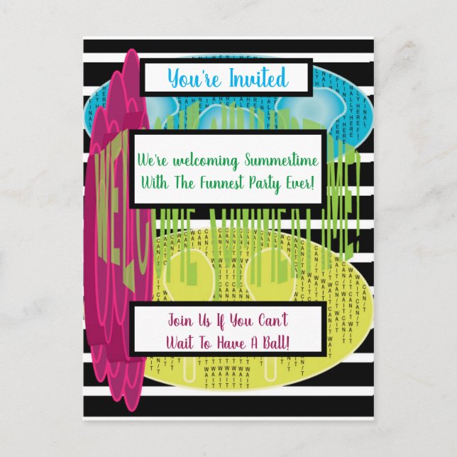 Postal De Invitación Tiempo de verano de bienvenida (Anverso)