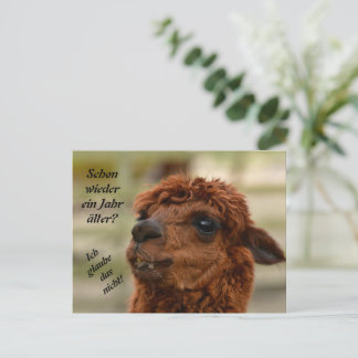 Postal De Invitación Tierische Grüẞe Alpaka braun Spuckt   