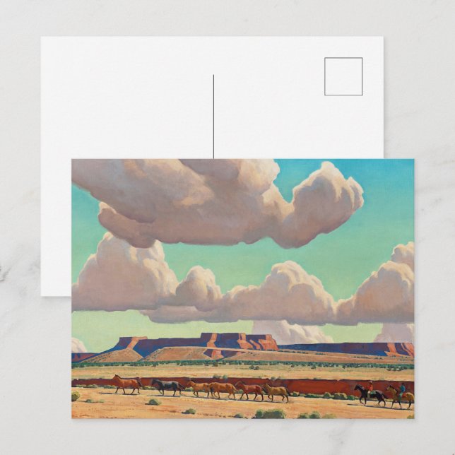 Postal De Invitación Tierras anchas del Navajo por Maynard Dixon (Anverso / Reverso)