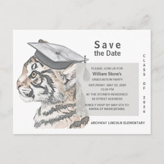 Postal De Invitación Tiger Grad | Graduation Save the Date Card