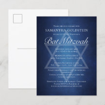 Tipografía Formal Azul Blanco Moderno Bat Mitzvah