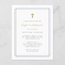 Tipografía moderna simple Primera Comunión Azul