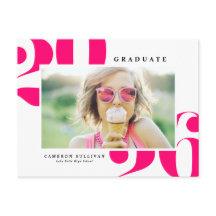 Tipografía Negrita Foto Graduación Rosa Brillante