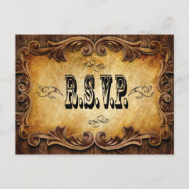 Postal De Invitación tipografía rústica de la boda de campo occidental