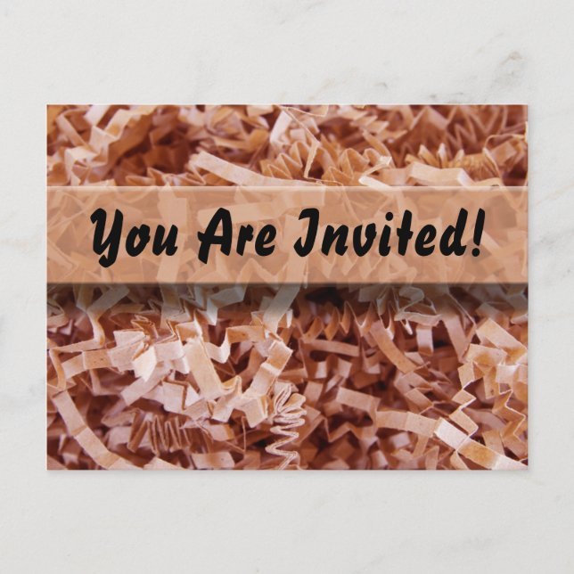 Postal De Invitación Tiras arrugadas naranjas (Anverso)