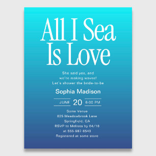 Postal De Invitación Todo lo que veo es amor Retiro Azul de Despedida d