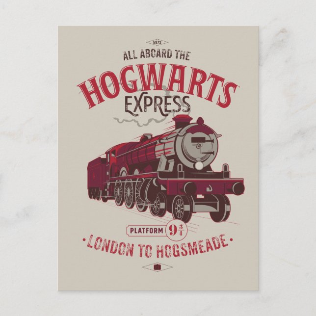 Postal De Invitación Todos A Bordo Del Hogwarts Express (Anverso)