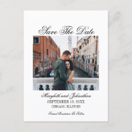Postal De Invitación Toile & Calligraphy Save the Date Photo Postcard