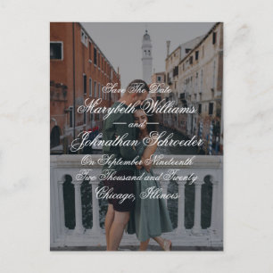 Postal De Invitación Toile & Calligraphy Save the Date Photo Postcard