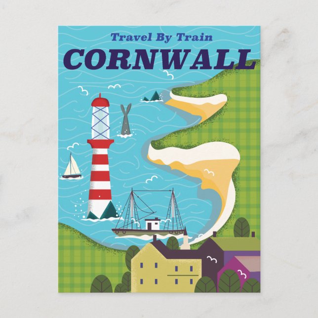 Postal De Invitación Tomar un tren a Cornwall (Anverso)